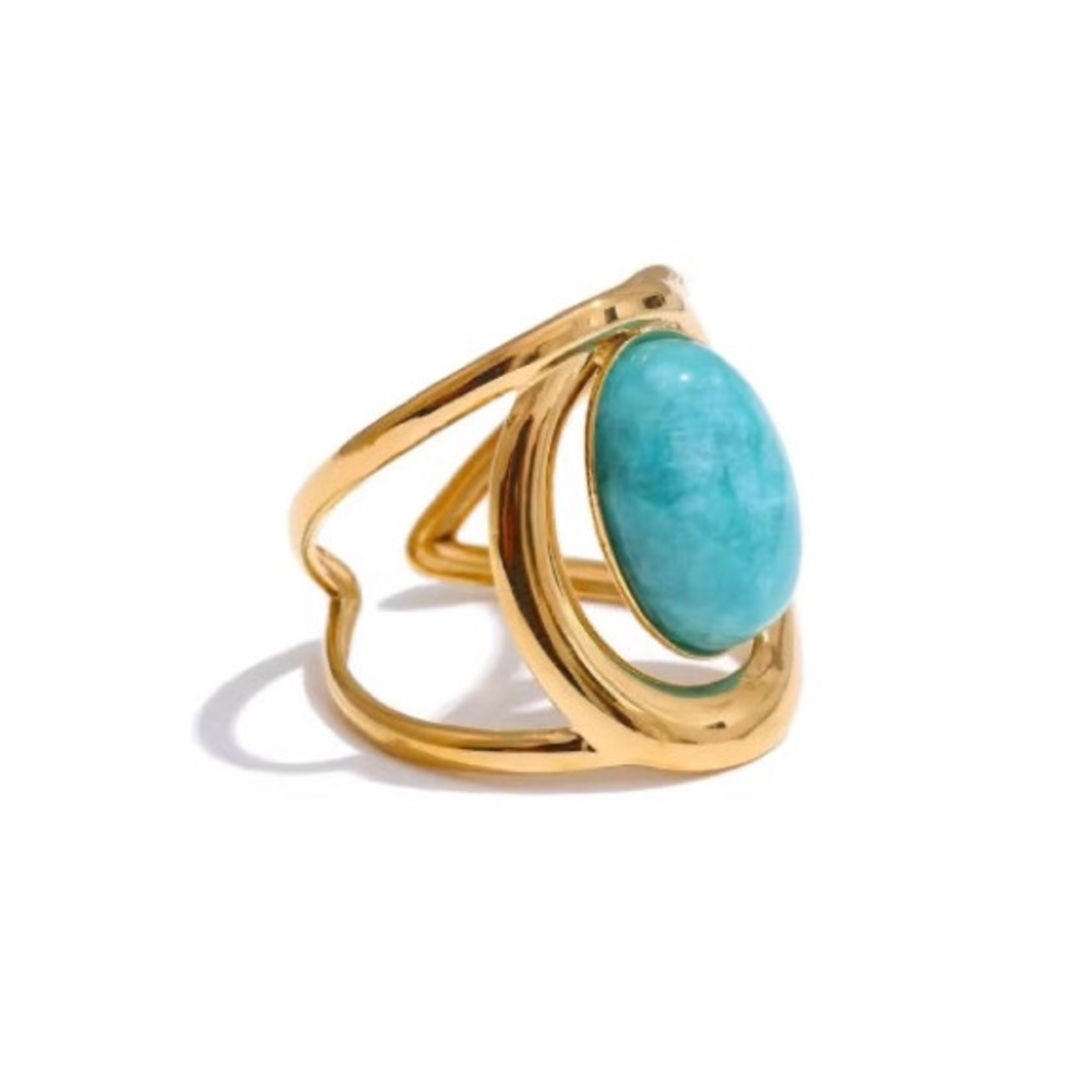 Elegant Gold and Turquoise Ring
